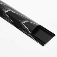 Goulotte de câblage décorative en alliage d'aluminium noir à grain de bois, ignifuge, pour bureau, élégante et résistante au feu