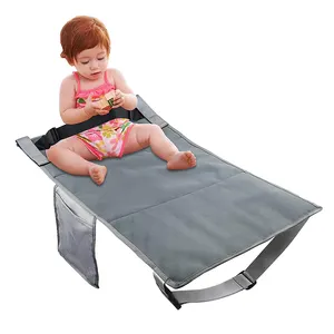 Kids Airplane Footrest Portable Travel Rest Baby Hammock Toddler Bed Airplane Seat Extender Mat with Storage Pocket