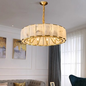 Luxury Marble Copper <b>Chandelier</b> Round Multi-head Led <b>Light</b> For Living Room Dining Room Master Bedroom - Product Image 2