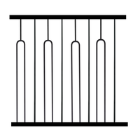 Balustres, meneaux et rampes en fer forgé et acier, noirs, de forme U, Y, carrée creuse et ronde, pour escaliers intérieurs et décoration d'escaliers