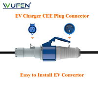 Adaptateur de chargeur EV WUFEN, prise UK vers CEE femelle, montage mural, 13A, monophasé, 7KW, IP54, Type 2, 110-250V AC