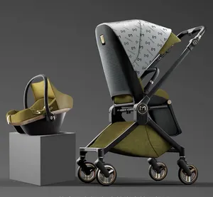 חלל גדול 0~6 שנים 2 ב-1 עגלת תינוק הליכון עגלת ילדים עם כיסא בטיחות