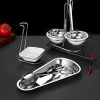 Support à cuillères en acier inoxydable poli, moderne et écologique, pour cuillères à soupe, spatules, étagères, plateaux