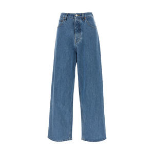 Oversized Fit <b>Women</b> Straight Casual Denim <b>Jeans</b> High Waist Solid Relaxed Silhouette <b>for</b> Modern Street Fashion Enthusiasts - Product Image 1