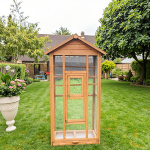 SDB002 Gabbie per l'allevamento di uccelli in legno naturali ed ecologiche di grandi dimensioni per piccioni, pappagalli e quaglie con tetto a due falde, voliera da esterno - Product Image 2