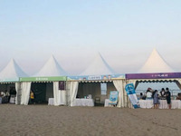 Tente Pagode Modulaire Commerciale en PVC Imperméable 10x10 avec Structure en Aluminium pour Événements et Expositions Extérieures