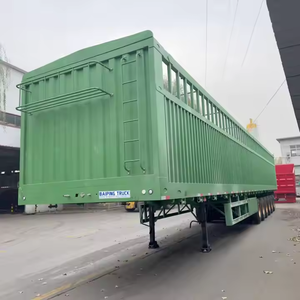 Semi-remorque à plateau en acier avec barrières latérales amovibles, capacité de charge de 45000 kg, pneus 12r22.5 pour produits agricoles - Product Image 6