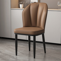 Chaise de salle à manger style crème, moderne et simple, avec dossier rembourré doux, tabouret de loisirs pour la maison, la salle à manger ou l'hôtel