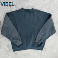 Sweat-shirt Homme Col Rond Oversize Vintage Personnalisé, Effet Délavé Acide et Éclaboussures de Peinture, Coupe Boxy à Épaules Tombantes
