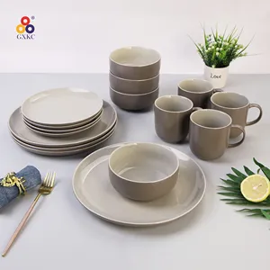 Sanhuan the newest two tone color glaze stoneware dinnerware kitchenware ceramic plate dinner set