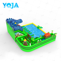 NOUVEAU Toboggan Gonflable Intérieur/Extérieur pour Enfants, Piscine à Toboggan Sec et Aquatique, Dinosaures, Château Gonflable Commercial en PVC