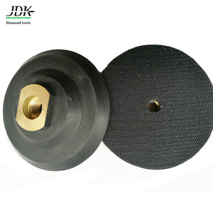 Plaque de support en caoutchouc JDK de 4 pouces (100 mm) avec fixation auto-agrippante, rigide 5/8-11 <span class=keywords><strong>pour</strong></span> meuleuse d'angle, polisseuse, <span class=keywords><strong>ponceuse</strong></span>, personnalisable OEM - Product Image 4