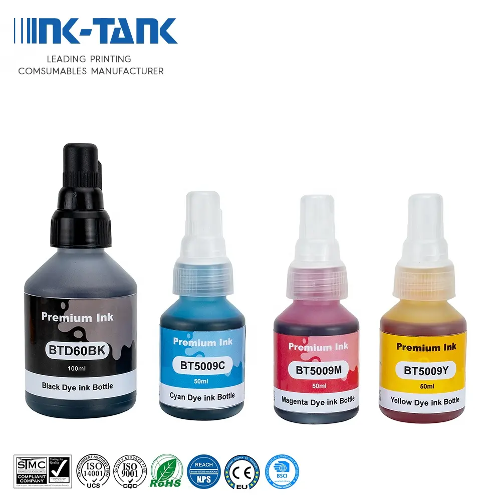 INK-TANK BT6000 BT5000 BTD60 Premium Compatible Color Bulk Water Based Bottle Refill DGT Ink For Brother DCP-T300 Printer