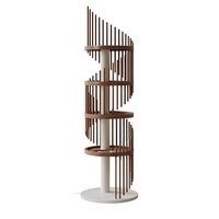 Arbre à chat en bois massif OEM/ODM, colonnes en sisal compactes, nid pour chat, structure d'escalade pour chat, structure intégrée à 3-5 niveaux pour la maison