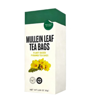 Thé de feuilles de molène OEM ODM, certifié GMP ISO22000, sachet refermable de 20 unités de 1,06 oz, sans caféine