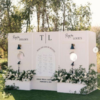 Décoration murale de boisson de mariage et d'anniversaire en bois PVC moderne personnalisé avec anneau cloche pour station de champagne