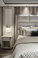 Ensemble de chambre à coucher de luxe moderne, lit king size, mobilier d'hôtel haut de gamme, cadre de lit en bois avec tête de lit pour maison, appartement, complexe hôtelier