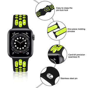 Bracelets de montre en silicone en gros pour Apple Watch S10/11 46mm Ultra 49mm SE 44mm – Bracelet de sport en silicone bicolore à clipser - Product Image 3