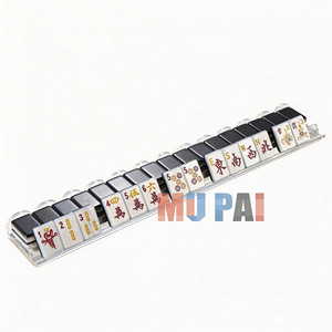 Juego de Mahjong Americano de Acrílico con Diseño de Concha de Perla, Negro y Blanco, Portátil, de Cristal, Venta al Por Mayor de Fábrica, Regalo Perfecto para el Mercado de EE. UU./UE - Product Image 4