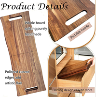 Planche à découper en bois écologique artisanale, légère, pliable, 33 pouces, grande planche à charcuterie en bois d'acacia