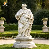 Statue de Homme en Marbre Blanc MILY, Sculptée à la Main, Style Grec, Personnalisable pour Jardin de Villa Extérieur