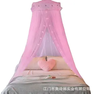 아프리카 공주 우아한 레이스 라운드 원형 원 도어 모기장 침대 캐노피