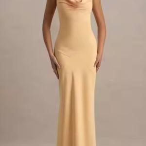 Robe de Soirée Longue Sexy en Satin Haut de Gamme à Bretelles Fines et Dos Nu pour Femme – Vente en Gros à Prix Bas et Haute Qualité - Product Image 5