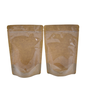 Materiales de embalaje papel reciclado embalaje bolsas herméticas kraft bolsas con ventana - Product Image 5