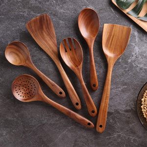 <b>Kitchen</b> <b>Accessories</b> Wholesale Custom Eco-friendly Bamboo Wooden 9-Piece Spoon Set Spatula Dishwasher Safe Laser Logo Utensils - Product Image 4