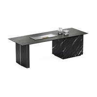 Table de conférence de direction haut de gamme moderne et luxueuse en MDF pour hôtel, usage polyvalent intégré bureau-salle à manger