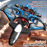 Avión RC para Niños Principiantes con Luces LED 360 °   Avión de Control Remoto con Función de Vuelo Estacionario Automático, Juguete de Avión de Combate para Niños y Adultos