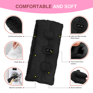 Coussin de ceinture de sécurité universel noir en fausse fourrure, accessoire intérieur de voiture, soutien confortable pour la conduite - Product Image 2