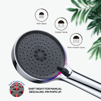 Système de douche à effet pluie autonettoyant en acier inoxydable, ensemble de douche mural avec pommeau de douche rond et douchette à main