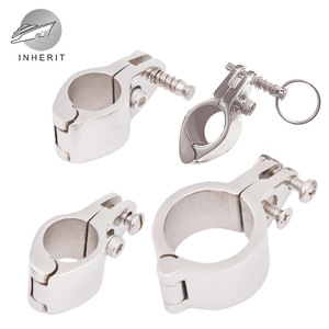 Colliers de serrage pour tuyaux Inherit 25 mm en acier inoxydable 316 avec goupille extractible, support universel pour conduites - Product Image 1