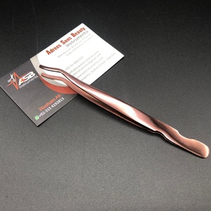 Pince à épiler en acier inoxydable plaqué or rose de haute qualité - Product Image 1