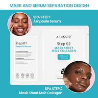 Cosmétiques coréens vente en gros soins de la peau 2 en 1 sérum et masque fondre cristal de collagène visage éclaircissant feuille anti-rides masque facial
