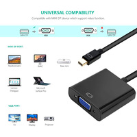 Adaptateur Mini DP Display Port vers VGA (compatible Thunderbolt) mâle vers femelle Compatible pour ThinkPad SurfacePro PC