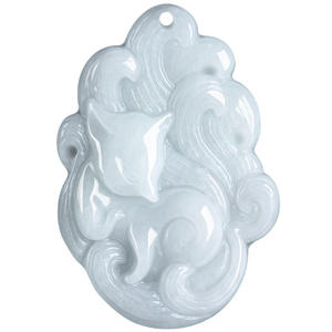 Pendentif en jadéite naturelle, renard à neuf queues, mode, simplicité, unisexe, cadeau avec certificat d'évaluation DW102 - Product Image 5