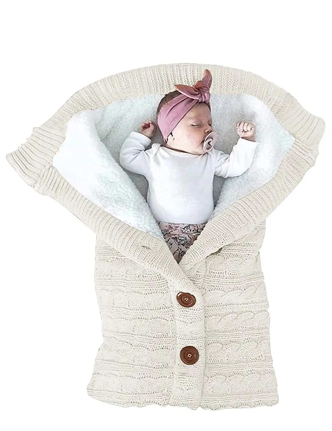 Baby Used Knit Wrap Swaddle Sleeping Soft Warm Blankets Baby Swaddle Blanket
