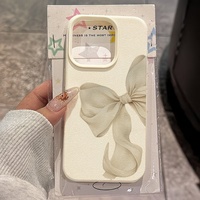 Coque de téléphone minimaliste grise à motif nœud papillon pour iPhone 13 14 15 16 17 18 Pro Max, texture cuir, antichoc, protection arrière, vente en gros
