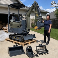 Mini-excavatrice FULCORE avec service après-vente complet, capacité de godet de 0,025 m³, déplacement stable pour le creusement de fossés