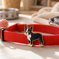 Gros personnalisé nouveau métal chaud Boston Terrier émail broche chien noir broche cadeaux pour les amoureux des chiens plaqué Boston Terrier épinglette