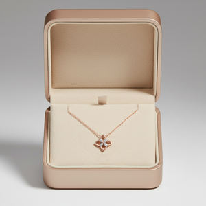 Collar de Cadena Fina Hecho a Mano de Alta Calidad al por Mayor, Joyería de Oro Rosa Sólido de 18K con Colgante de Diamantes Naturales Reales - Product Image 5