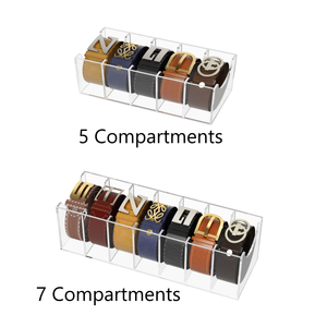 Organizer Sabuk Akrilik Modern Ramah Lingkungan 7 Kompartemen Kotak Penyimpanan Transparan untuk Makeup Perhiasan - Product Image 6