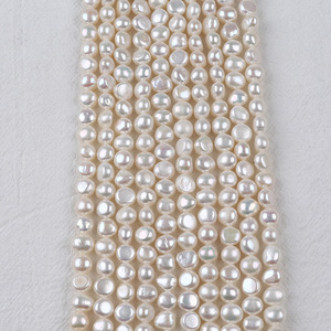 Zhuji 7-8mm Natural <b>Freshwater</b> Baroque Scattered <b>Pearl</b> DIY Necklace <b>Bracelet</b> Material Double-Sided Light Side Hole Colorful - Product Image 3