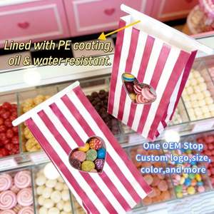 Bolsas de Regalo Personalizadas con Logotipo, Color Rosa, para Fiestas Infantiles, Bolsas de Papel Resistentes a la Grasa, Materiales Reciclados, Cierre Metálico - Product Image 3