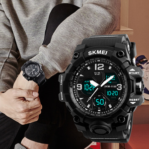 Montre Digitale Homme Tendance Double Affichage <span class=keywords><strong>Skmei</strong></span> <span class=keywords><strong>1155B</strong></span> Chronographe de Haute Qualité - Product Image 4