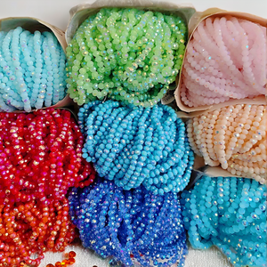 Nuevos Colores, Cuentas Redondas Facetadas de Cristal de Vidrio de 4 mm, Corte Radiante, para Fabricación de Joyería, 100 Hilos por Paquete, Venta al por Mayor - Product Image 2