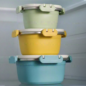 304 Stainless Steel Food Storage Container Rectangle Clip On Lid Microwave Refrigerator Safe Fruit <b>Lunch</b> Box - Product Image 2