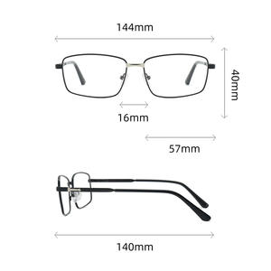 Gafas de ordenador de primera calidad para hombre, bisagra elástica rectangular antiluz azul, armazones de Metal dorado marrón, ópticos Por Mayor - Product Image 5